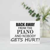 Zurück weg vom Piano Postkarte (Stehend Vorderseite)