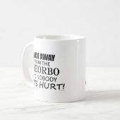 Zurück weg vom Theorbo Kaffeetasse (Vorderseite Links)