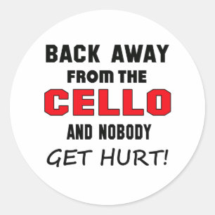 Zurück weg von dem Cello und niemandem erhalten Runder Aufkleber