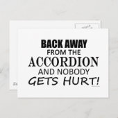 Zurück weg von der Akkordeon Postkarte (Vorne/Hinten)