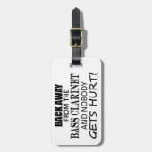 Zurück weg von der Bassklarinette Gepäckmarke Gepäckanhänger (Vorderseite vertikal)