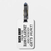 Zurück weg von der Bassklarinette Gepäckmarke Gepäckanhänger (Rückseite vertikal)