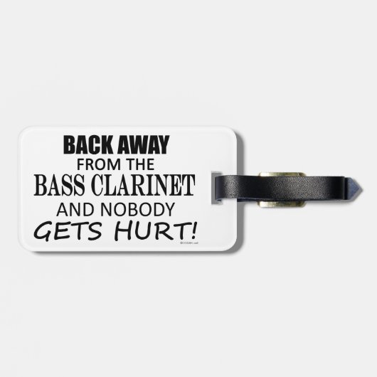 Zurück weg von der Bassklarinette Gepäckmarke Gepäckanhänger (Rückseite horizontal)
