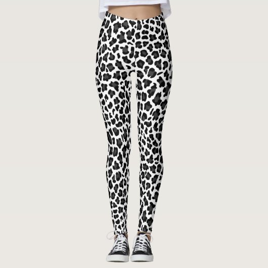 Zurück Weiße Leggings Tierprägung (Vorderseite)