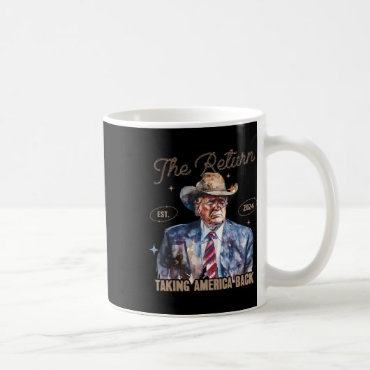 Zurück Western Cowboy Trump 2024 Amerika Ba Kaffeetasse (Rechts)