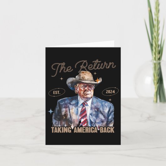 Zurück Western Cowboy Trump 2024 Amerika Ba Karte (Vorderseite)