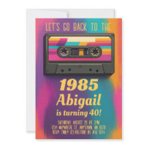 Zurück zu 80er Vintage-Geburtstagseinladung