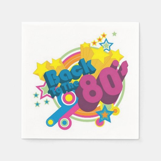 Zurück zu den 80er Jahren Retro 80er Party Napkins Serviette (Vorderseite)