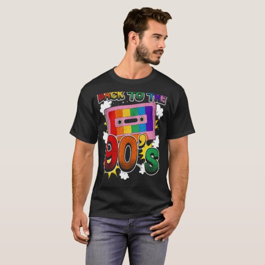 Zurück zu den 90er Jahren Disco Radio und Techno E T-Shirt (Vorne ganz)