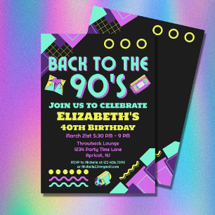 Zurück zu den 90er Retro-Geburtstag Einladung