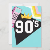 Zurück zu den 90ern Funky Retro Neon 30. Geburtsta Einladung (Rückseite)