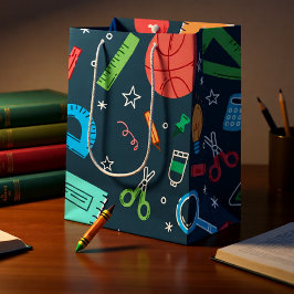 Zurück zu den blauen Vorräten der Schule Mittlere Geschenktüte