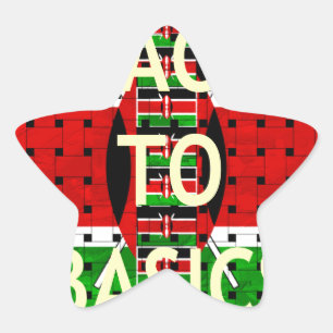 Zurück zu den Grundlagen: Kenia Flag Themed Wealth Stern-Aufkleber