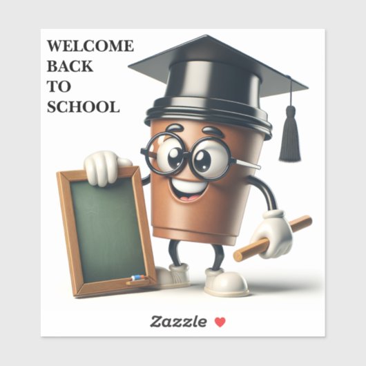 Zurück zu den Kaffeebeklebern in der Schule Aufkleber (Blatt)