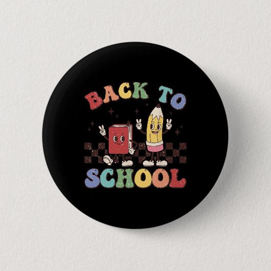 Zurück zu den Lehrern Jungs Mädchen glücklichen er Button (Vorderseite)