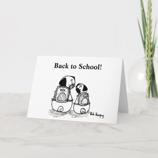 Zurück zu den Mops in der Schule Karte (Vorderseite)