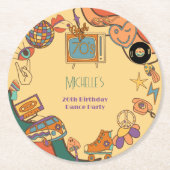 Zurück zu den Retro-Groovy Erwachsenen in den 70er Runder Pappuntersetzer (Vorderseite)