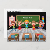 Zurück zu den Schulkindern Postkarte (Vorne/Hinten)