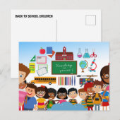 Zurück zu den Schulkindern Postkarte (Vorne/Hinten)