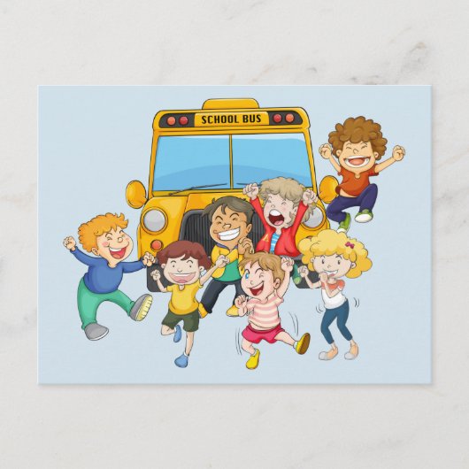 Zurück zu den Schulkindern Postkarte (Vorderseite)