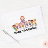 Zurück zu den Schulkindern Rechteckiger Aufkleber (Umschlag)