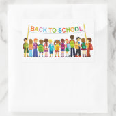 Zurück zu den Schulkindern Rechteckiger Aufkleber (Tasche)