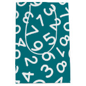 Zurück zu den Schulzahlen im blauen Hintergrund Mittlere Geschenktüte (Vorderseite)