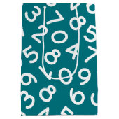 Zurück zu den Schulzahlen im blauen Hintergrund Mittlere Geschenktüte (Rückseite)