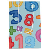 Zurück zu den Schulzahlen im hellblauen Hintergrun Mittlere Geschenktüte (Rückseite)