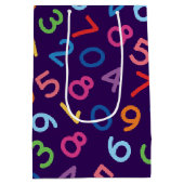 Zurück zu den Schulzahlen im lila Hintergrund Mittlere Geschenktüte (Rückseite)