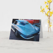 Zurück zu einer Classic Sky Blue Chevy Stingray Co Karte (Gelbe Blume)