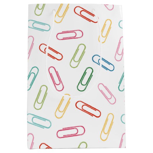 Zurück zu farbigen Büroklammern der Schule Mittlere Geschenktüte (Vorderseite)