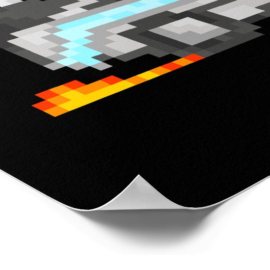 Zurück zu Future Pixel Art Delorean 8bit Poster (Ecke)