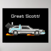 Zurück zu Future Pixel Art Delorean 8bit Poster (Vorne)