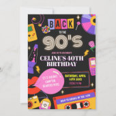 Zurück zu Groovy Mixtape Geburtstagsparty der 1990 Einladung (Vorderseite)