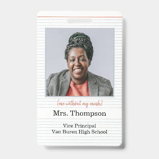 Zurück zu Schuladministrator-ID-Abzeichen mit Foto Ausweis (Front)