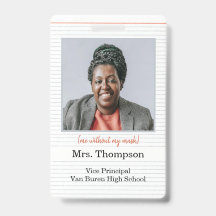 Zurück zu Schuladministrator-ID-Abzeichen mit Foto