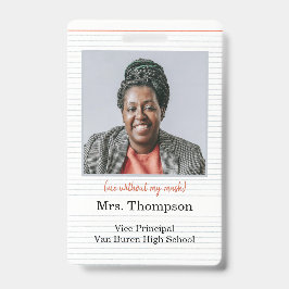 Zurück zu Schuladministrator-ID-Abzeichen mit Foto Ausweis