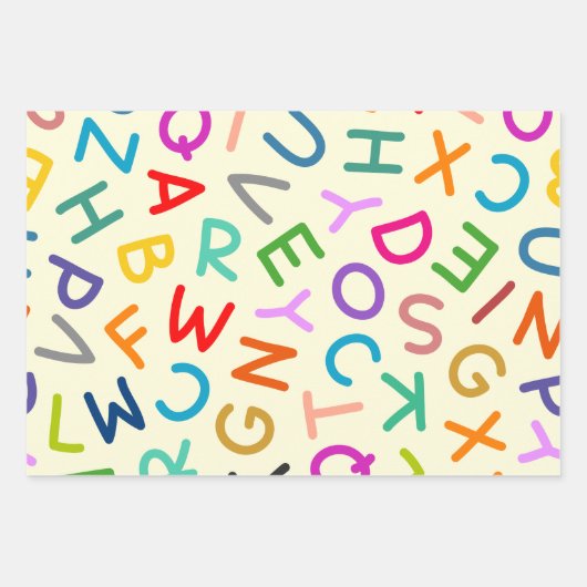 Zurück zu Schulbriefen und -nummern Set 3 Geschenkpapier Set (Vorderseite 3)