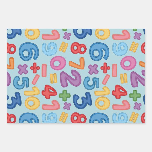 Zurück zu Schulbriefen und -nummern Set 3 Geschenkpapier Set (Vorderseite)