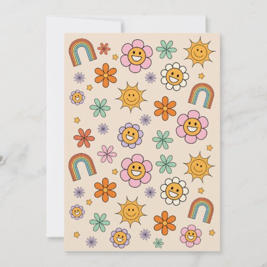 Zurück zu Schulbus Party Blume 70er Einladung (Rückseite)