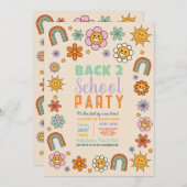 Zurück zu Schulbus Party Blume 70er Einladung (Vorne/Hinten)