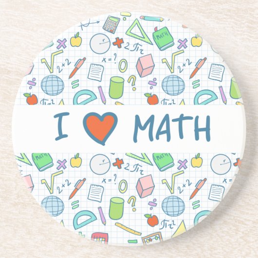 Zurück zu Schule: "Ich Liebemathe" Untersetzer (Vorne)