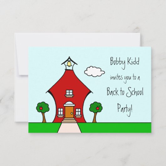Zurück zu Schule Party Einladung (Vorderseite)