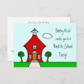 Zurück zu Schule Party Einladung (Vorne/Hinten)