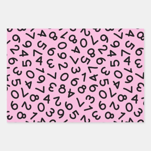 Zurück zu Schulfarben Zahlen Set 3 Geschenkpapier Set (Vorderseite 3)