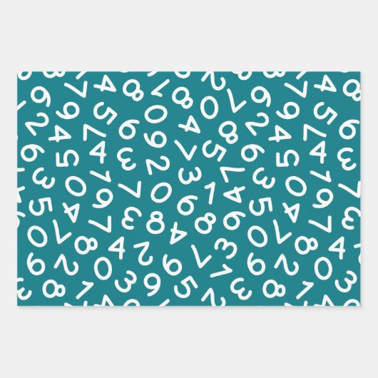 Zurück zu Schulfarben Zahlen Set 3 Geschenkpapier Set (Vorderseite 2)