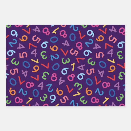 Zurück zu Schulfarben Zahlen Set 3 Geschenkpapier Set (Vorderseite)