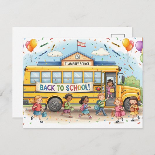 Zurück zu Schulfreunden Postkarte (Vorne/Hinten)