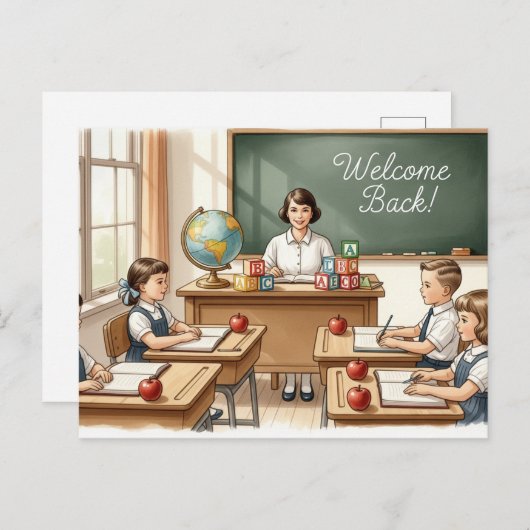 Zurück zu Schulfreunden Postkarte (Vorne/Hinten)